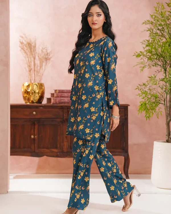 Ella | Stitched | 2 Piece | Teal